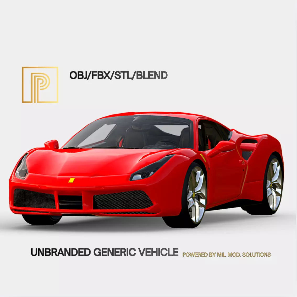 Unbranded High Poly Italian Supercar Game Ready 3D model