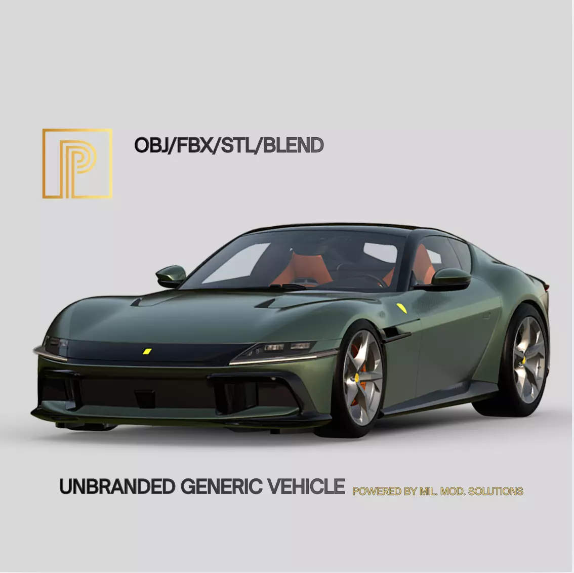 Unbranded High Poly Italian Supercar Game Ready 3D model