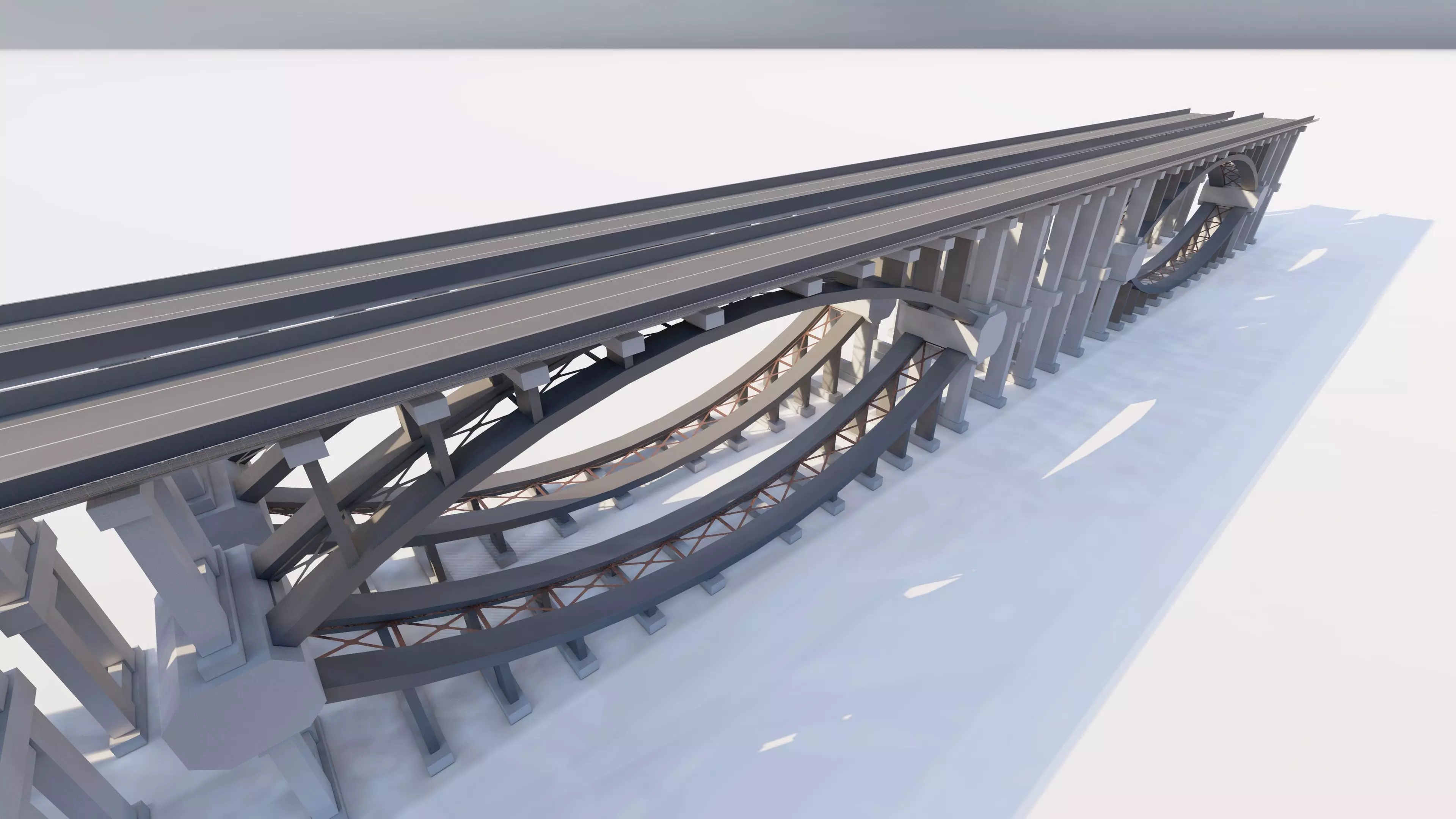 Structural engineering of Metal bridge structure 3D model