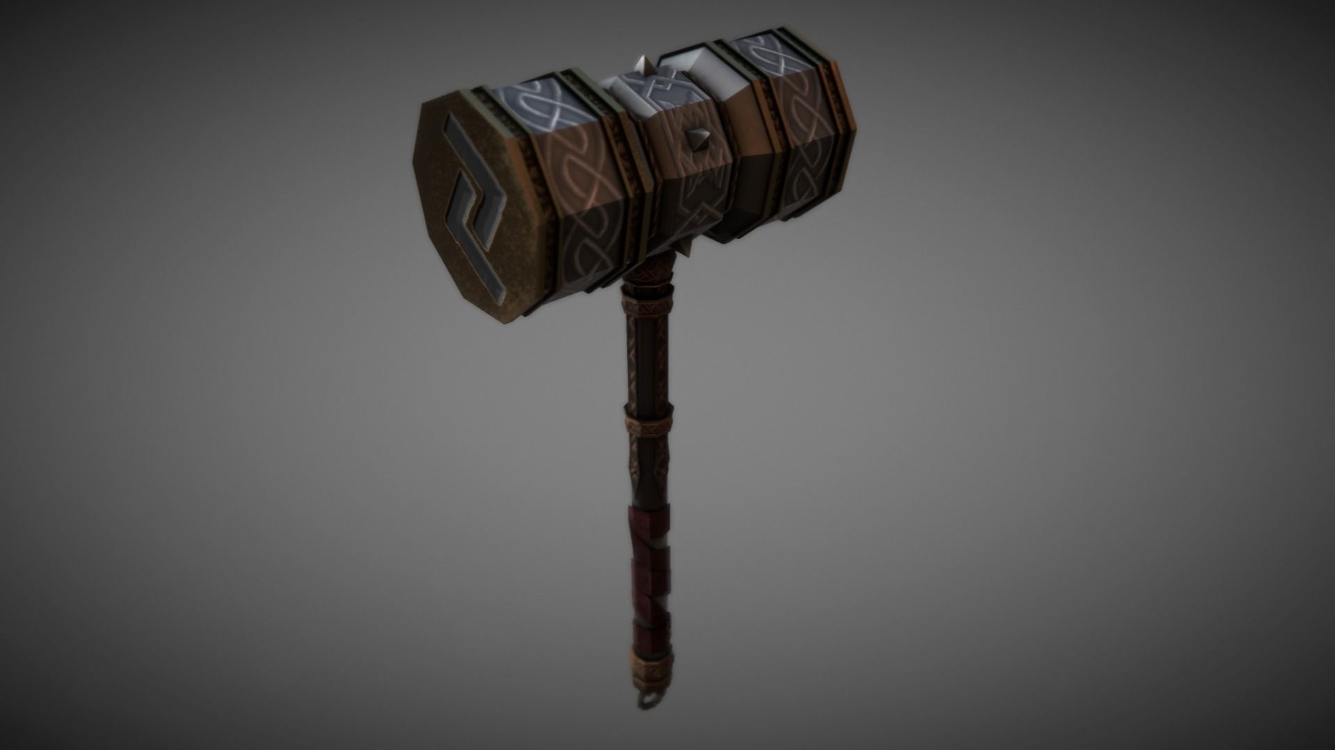 Metal Warhammer 01 Low-poly 3D model_2