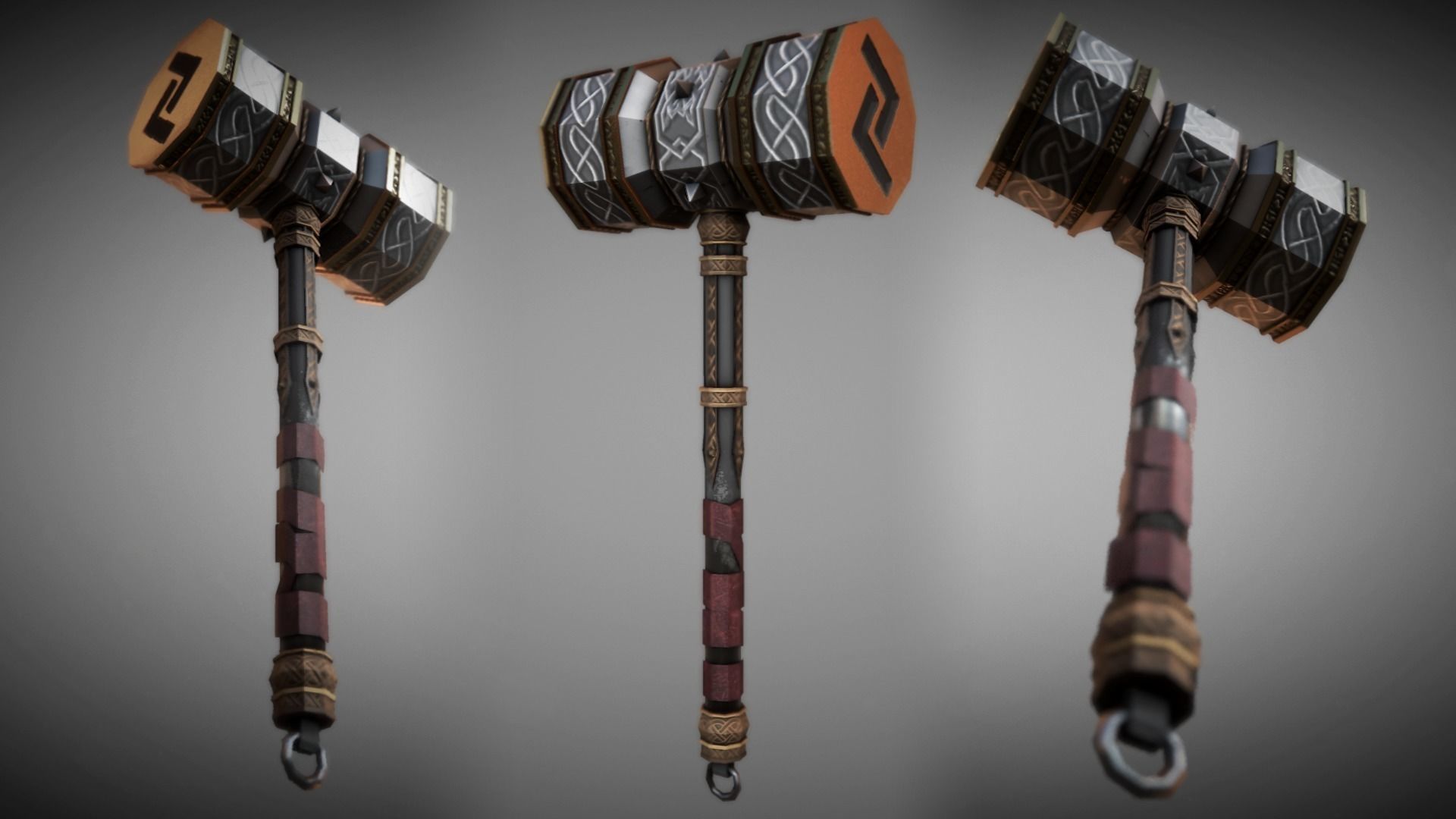 Metal Warhammer 01 Low-poly 3D model_0