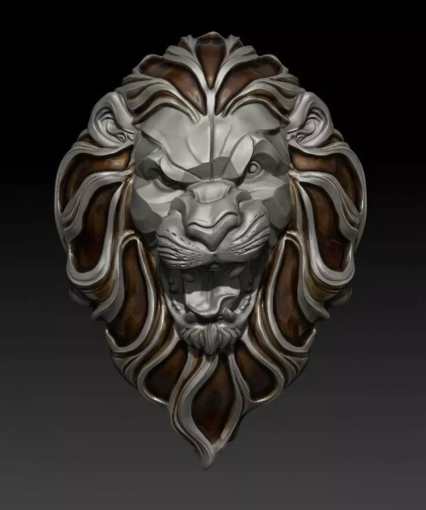 Roaring Lion Head 3D print model