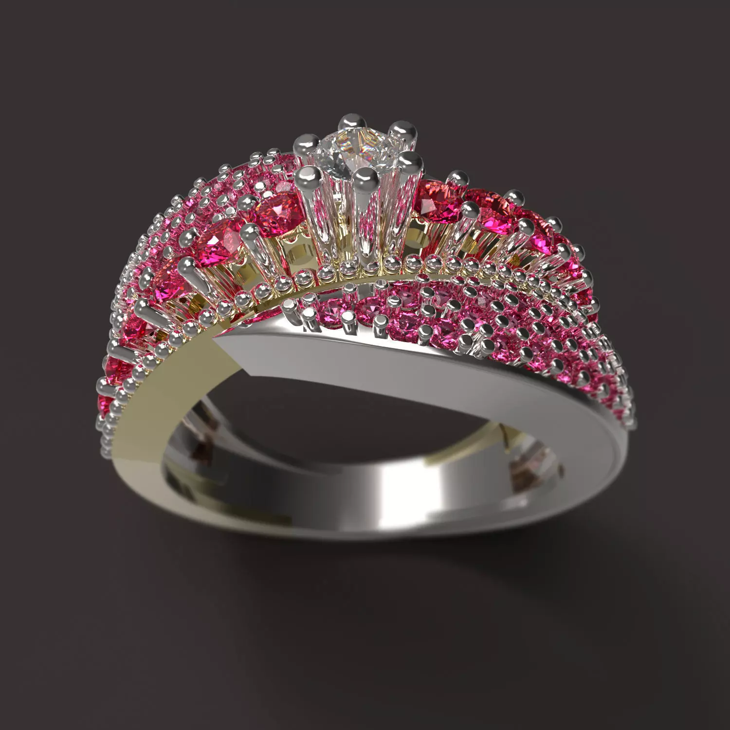 Ring diamond 3D print model_0