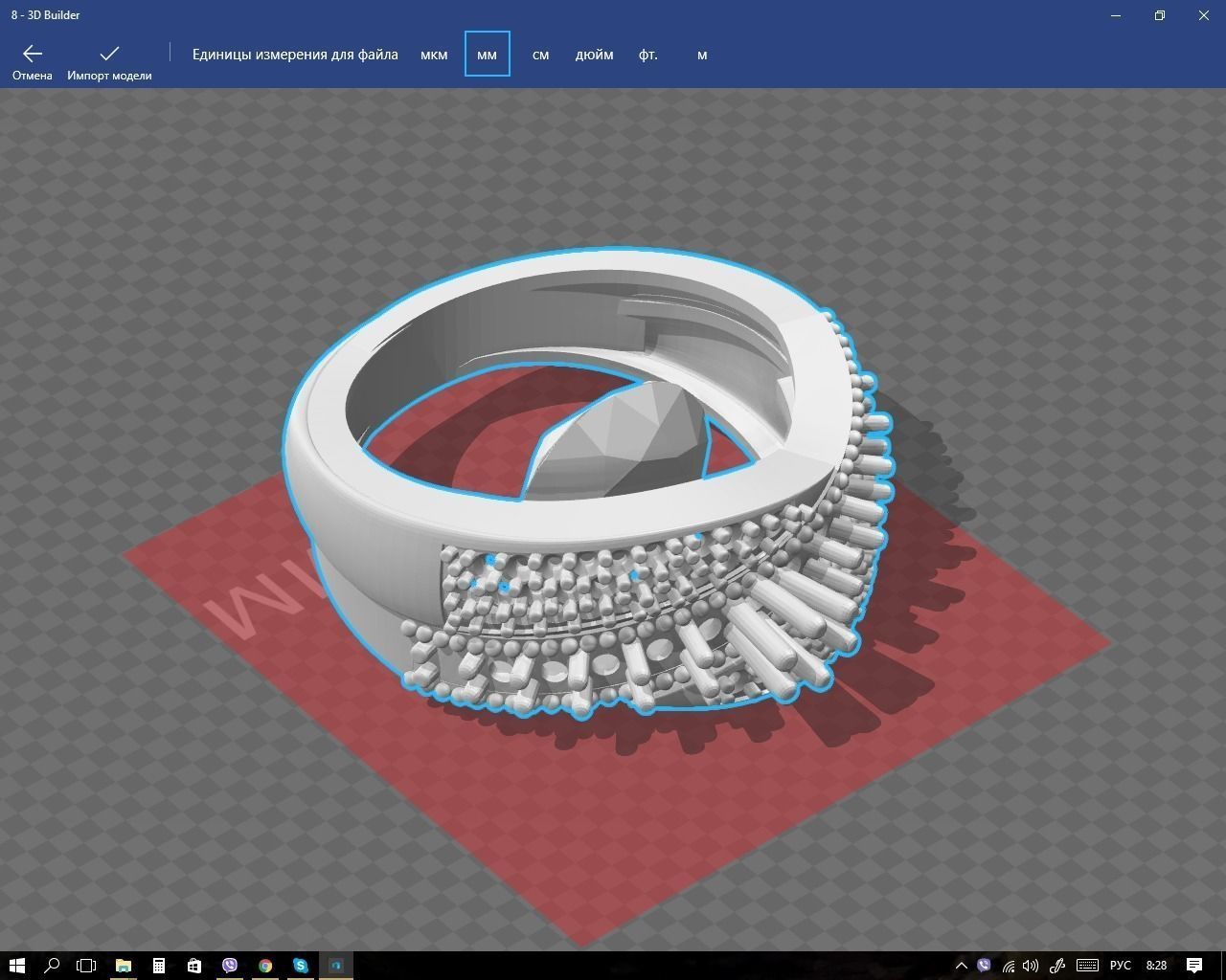 Ring diamond 3D print model_2