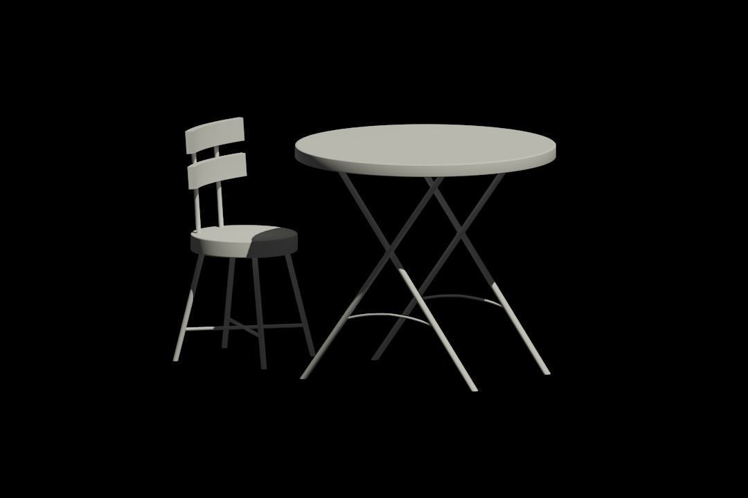 Furniture table and chair Free 3D print model