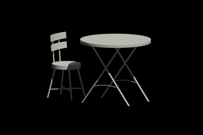Furniture table and chair Free 3D print model