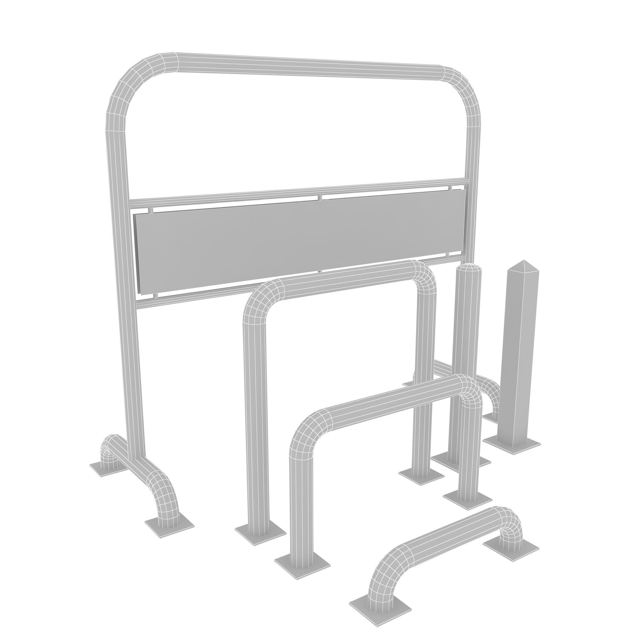 Road Barriers 3D model_10