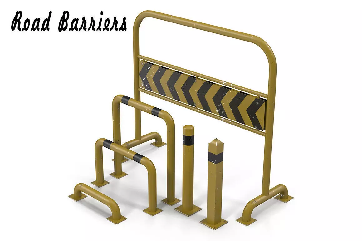 Road Barriers 3D model_0