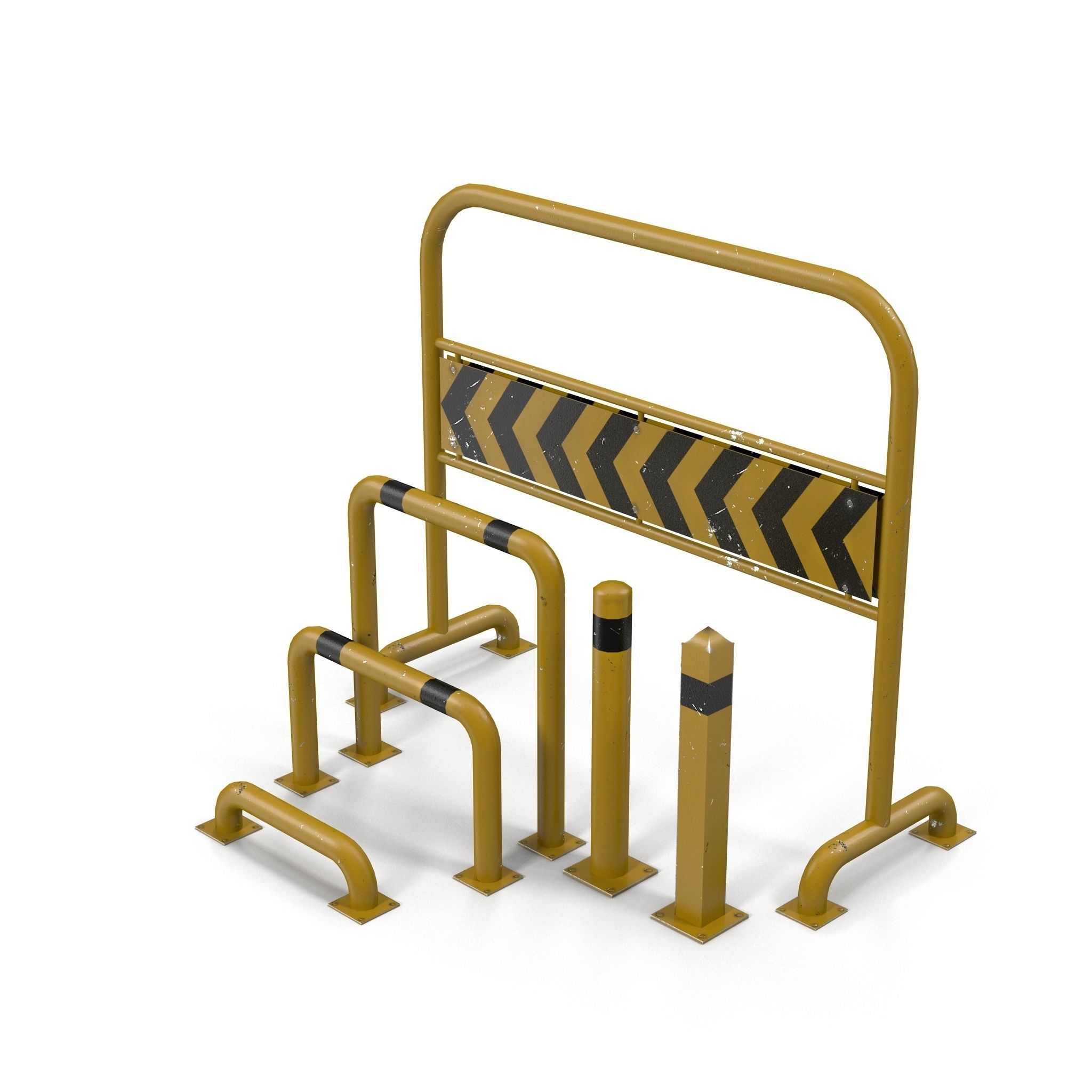 Road Barriers 3D model_4