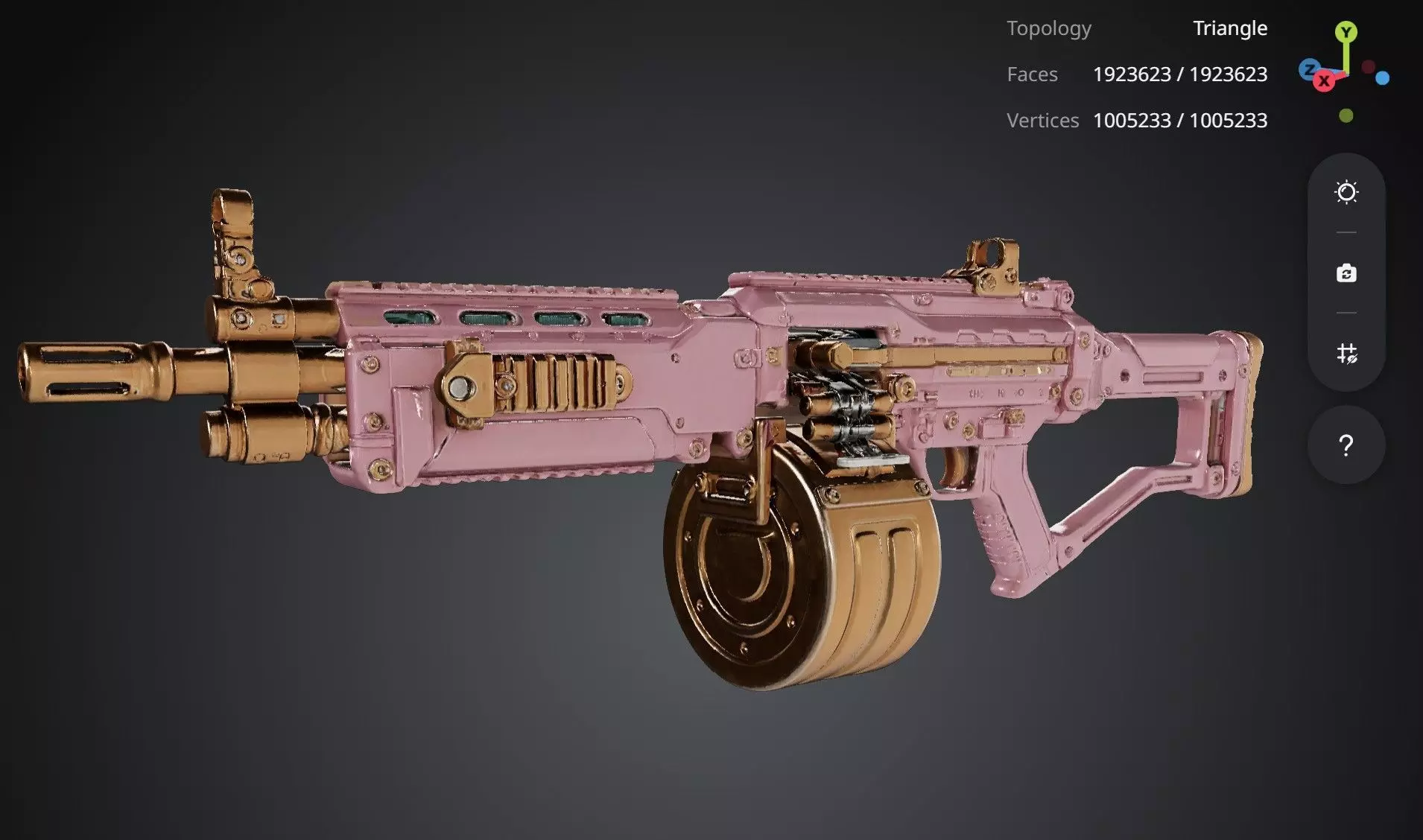 Pink Futuristic Gun 3D model