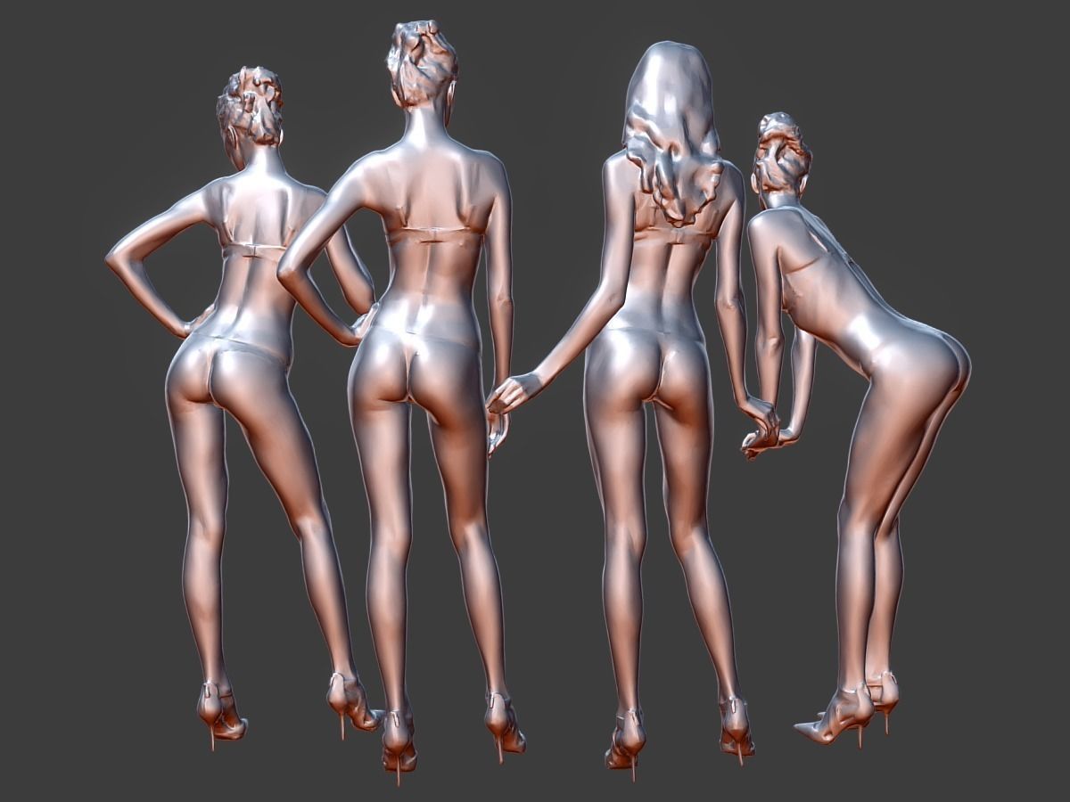 Scanned Girl Pack Low-poly 3D model_8