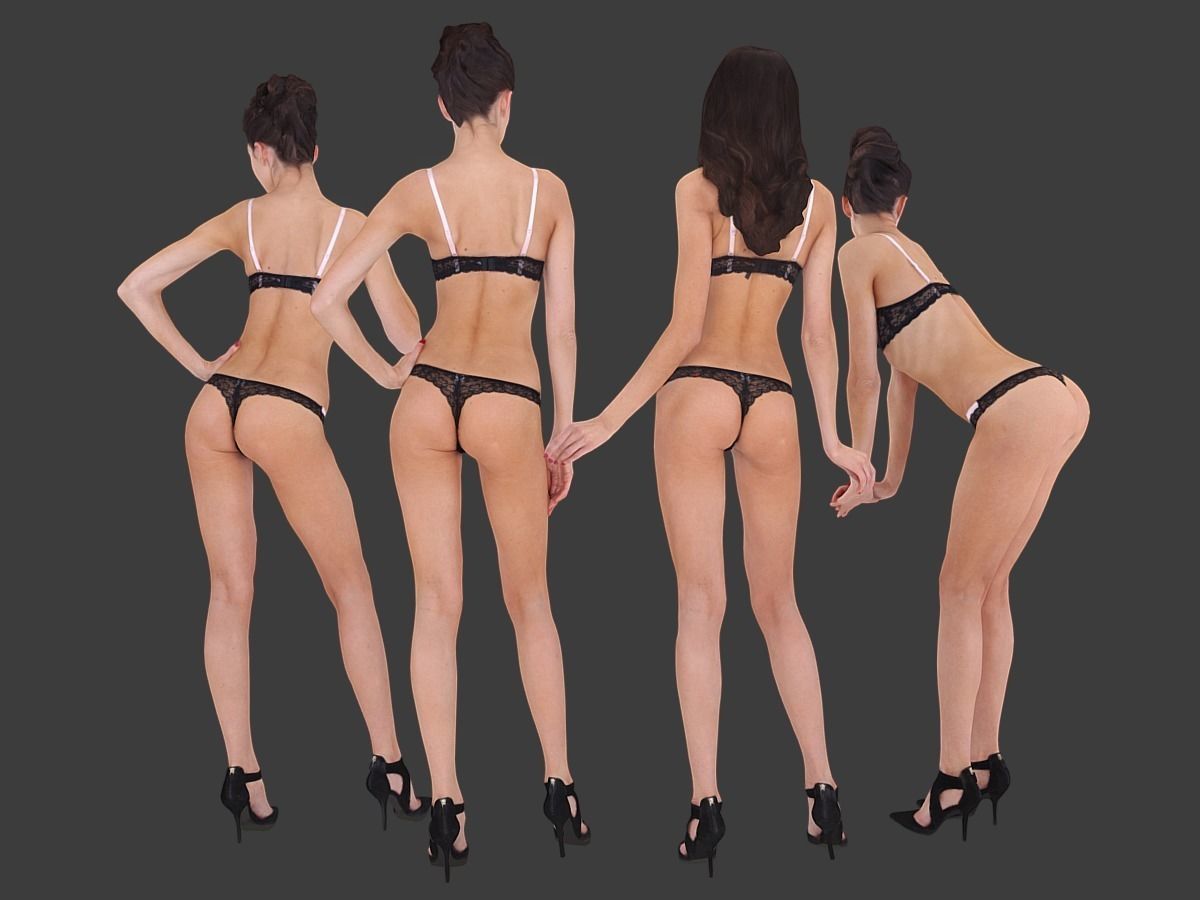 Scanned Girl Pack Low-poly 3D model_7
