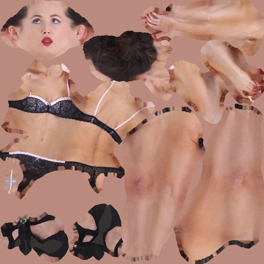 Scanned Girl Pack Low-poly 3D model_9