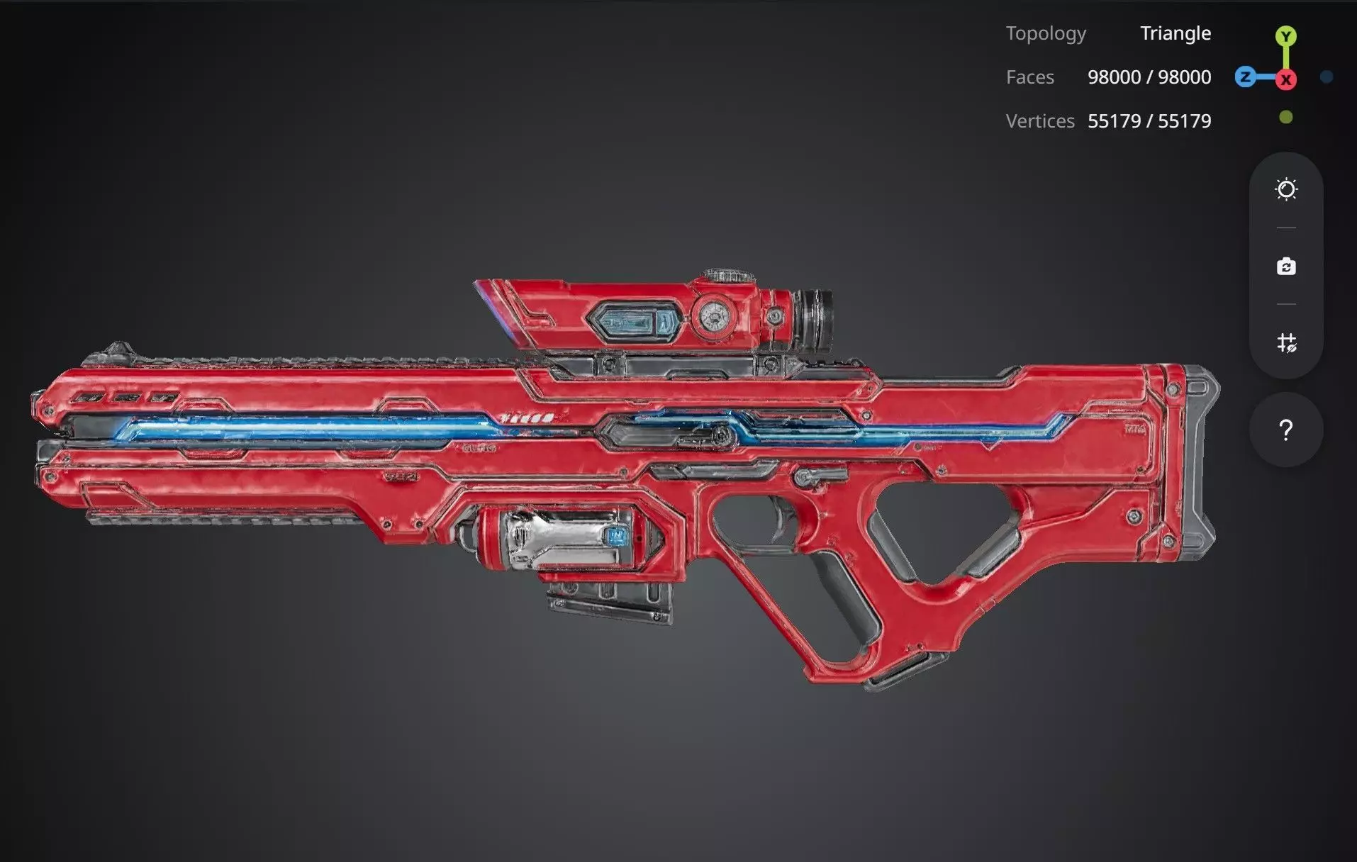 Red Rifle Gun 3D model