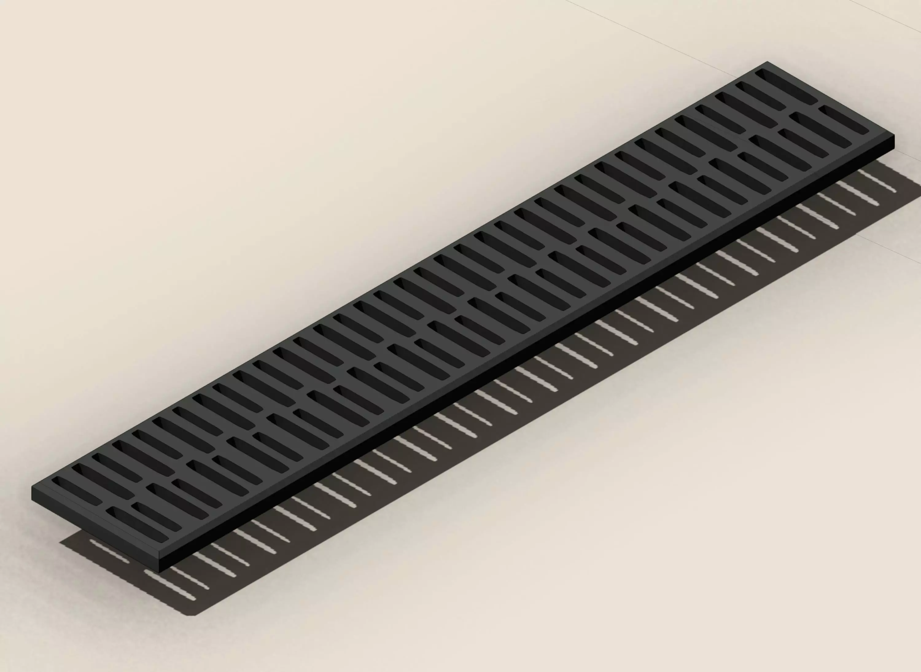 Metal Slotted Drain Grate V150 1000mm for Trench Drain Channel 3D model