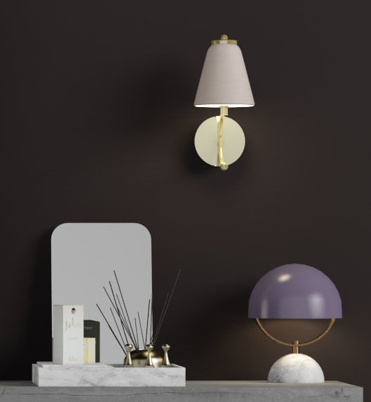 Decorative set modern dresser gold 3D model_4