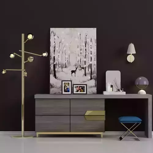 Decorative set modern dresser gold