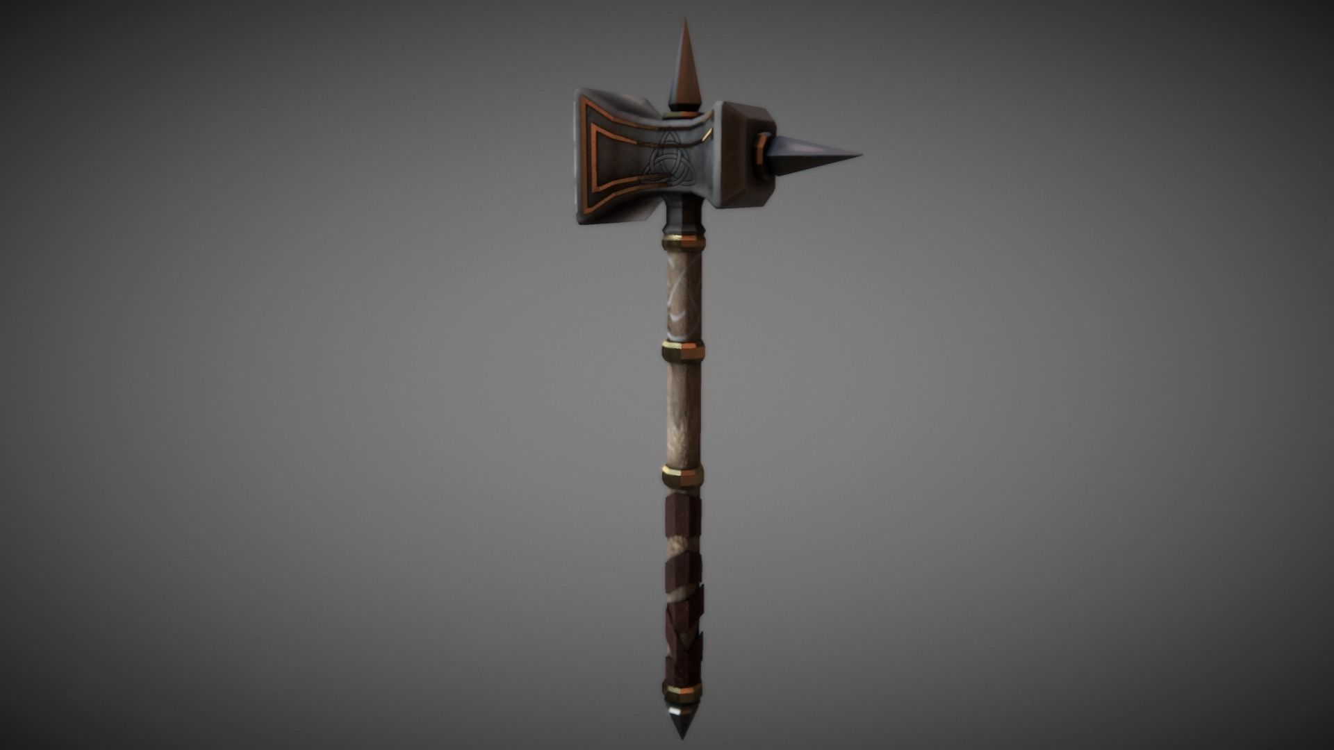 Metal Warhammer 02 Low-poly 3D model_1