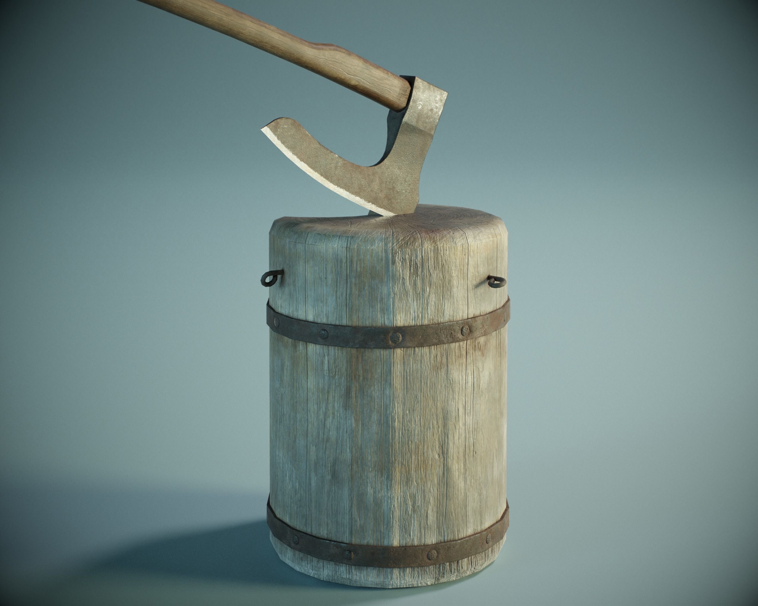 Executioner Axe Block PBR Low-poly 3D model_2