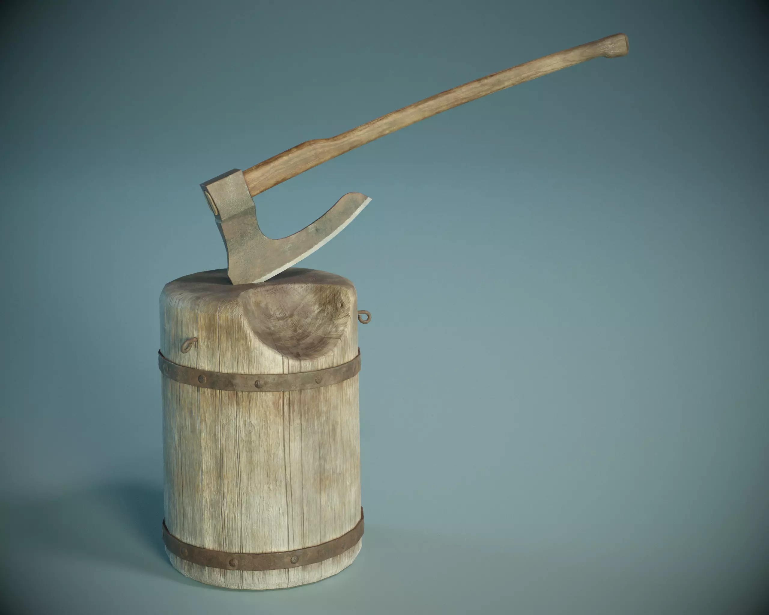 Executioner Axe Block PBR Low-poly 3D model_0