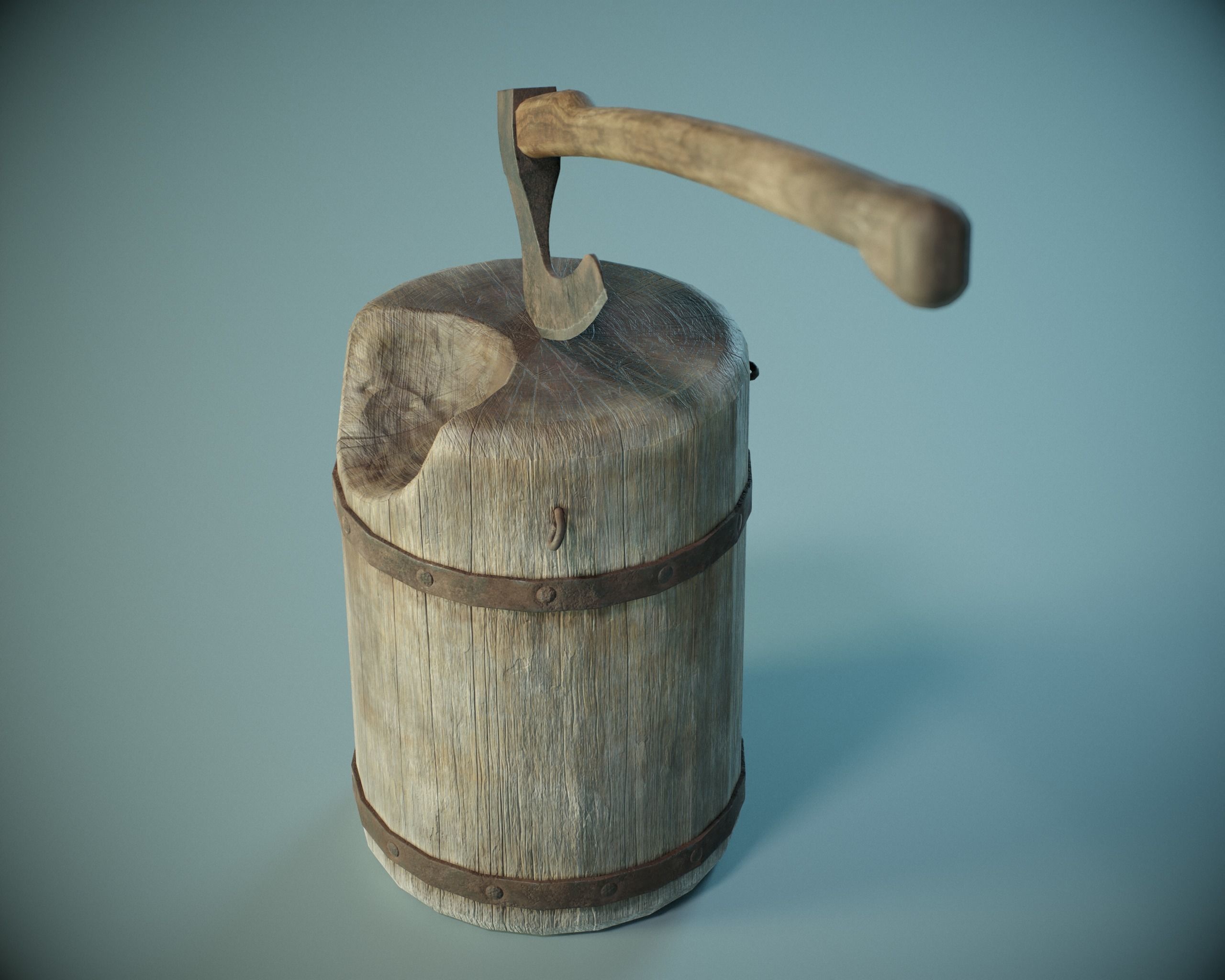 Executioner Axe Block PBR Low-poly 3D model_1