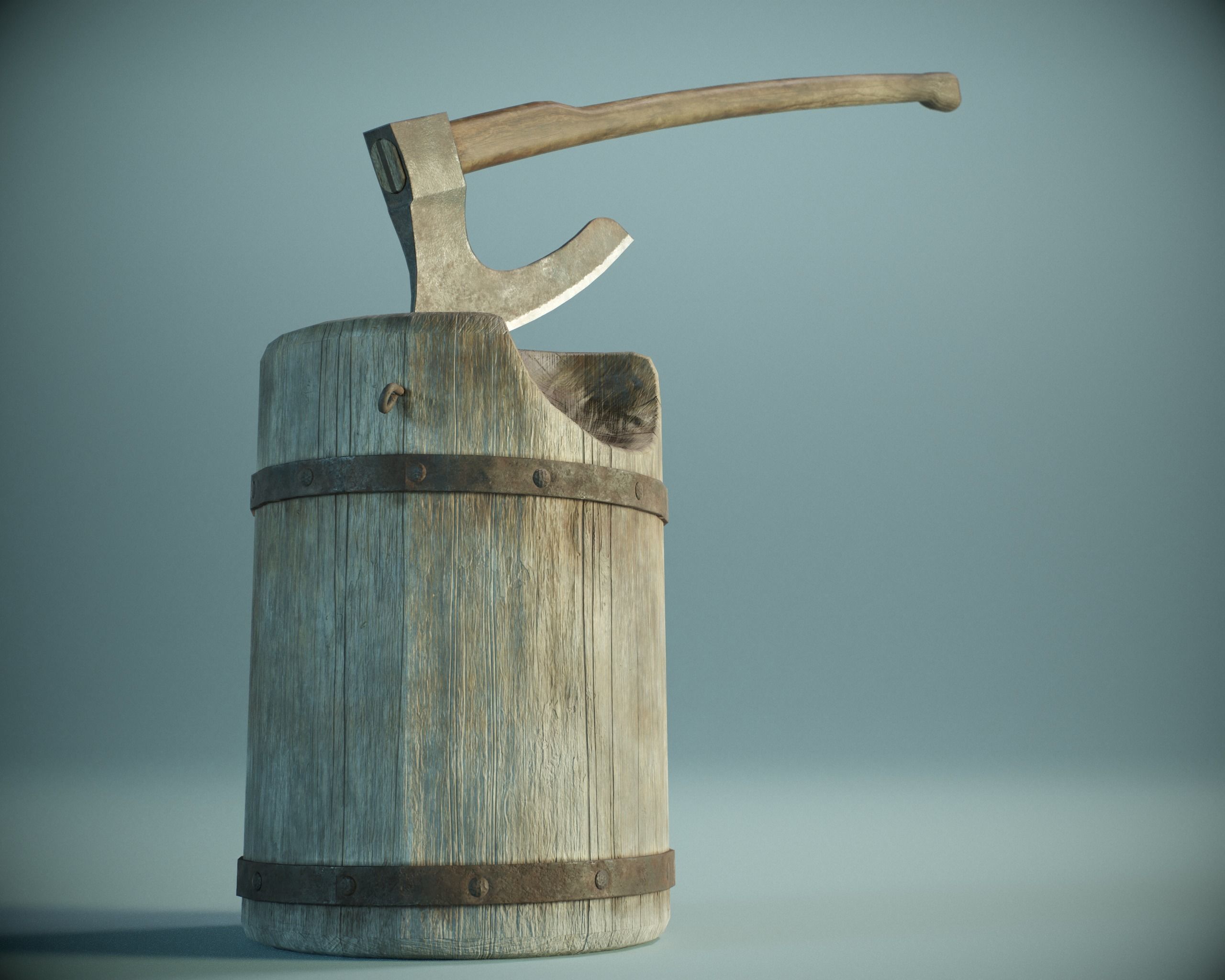 Executioner Axe Block PBR Low-poly 3D model_4