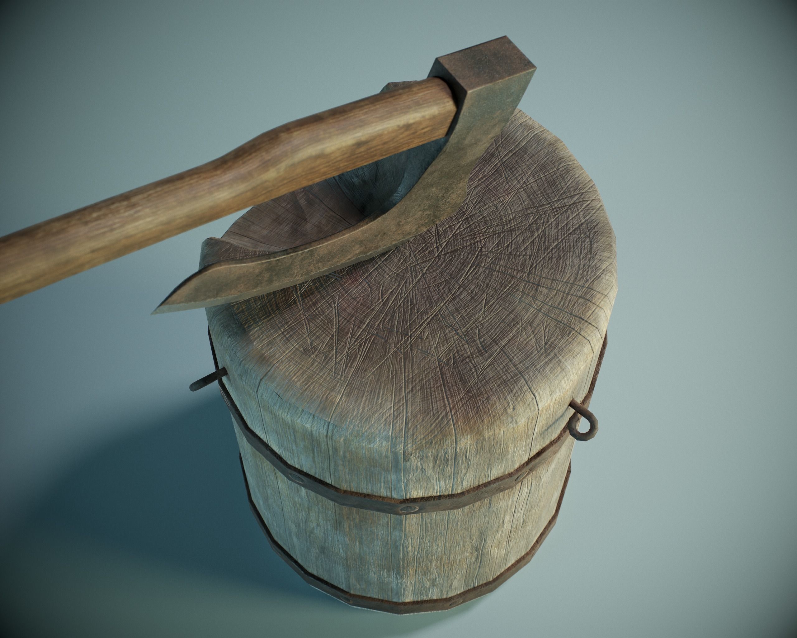 Executioner Axe Block PBR Low-poly 3D model_3
