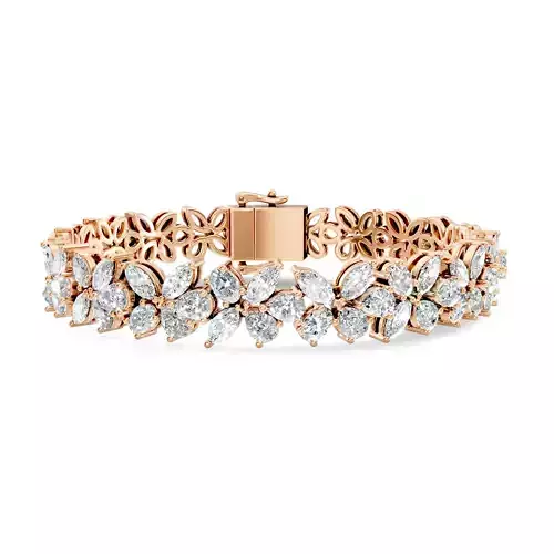 Flower Tennis Bracelet 3dm stl renders details 360 view video