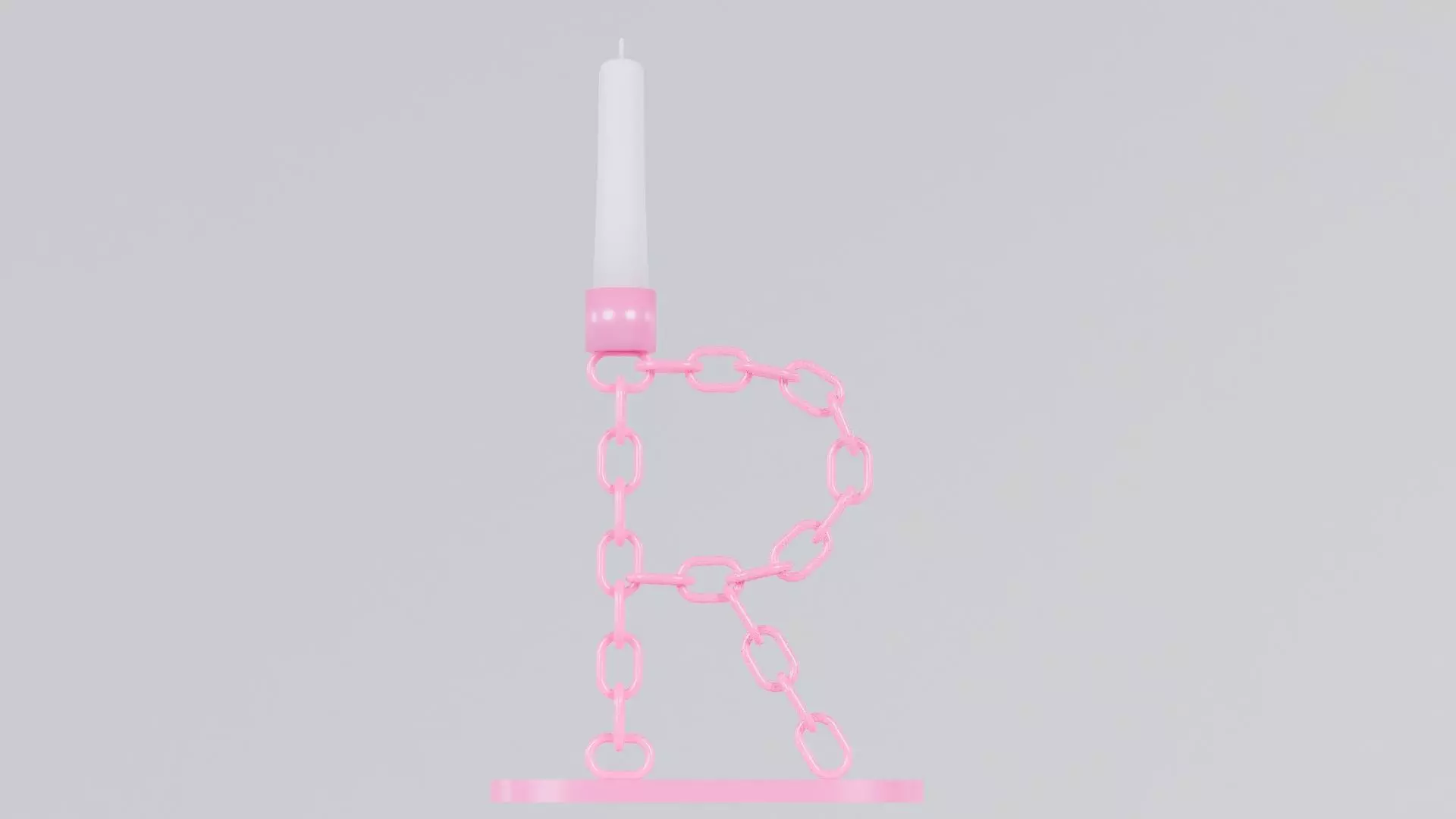 R Sweet Pink Candleholder 3D Model Unwrapped UV Low-poly 3D model