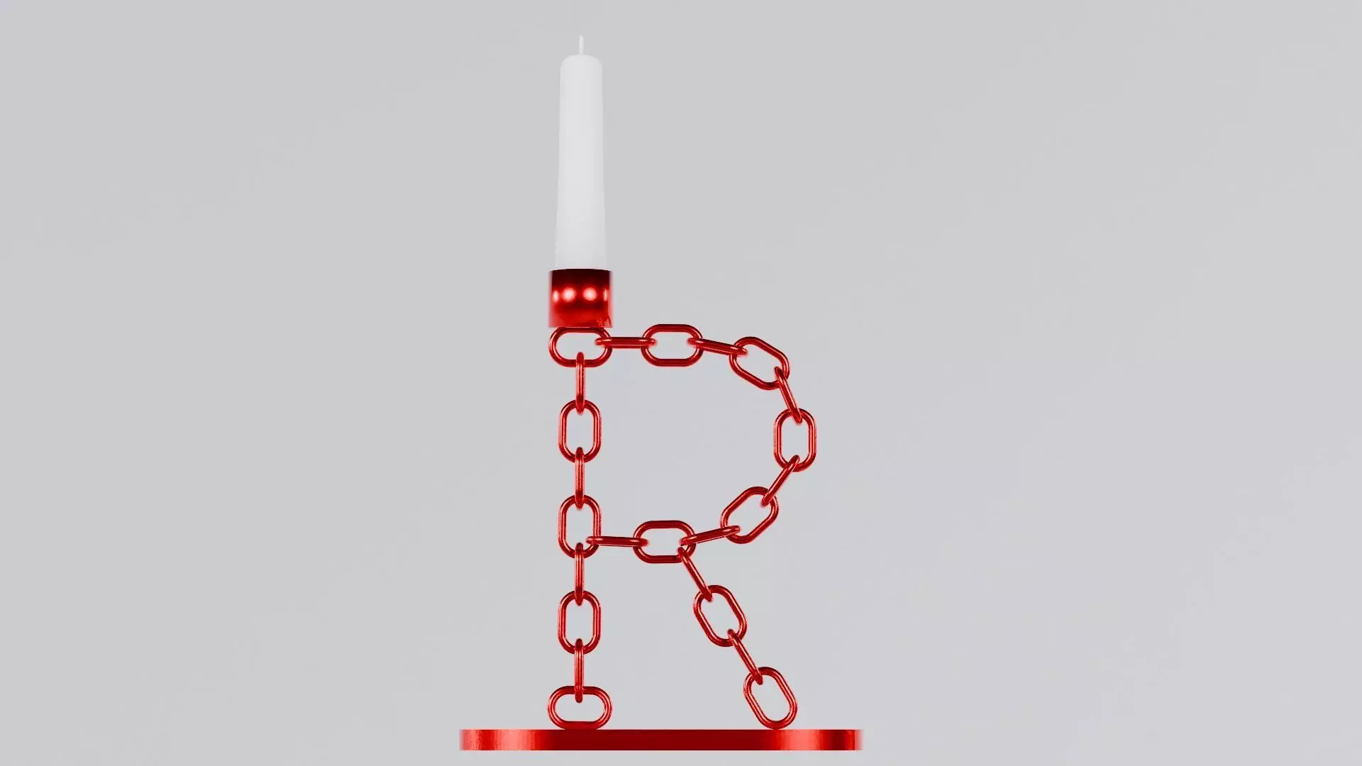 R Red Metal Candleholder 3D Model Unwrapped UV Low-poly 3D model