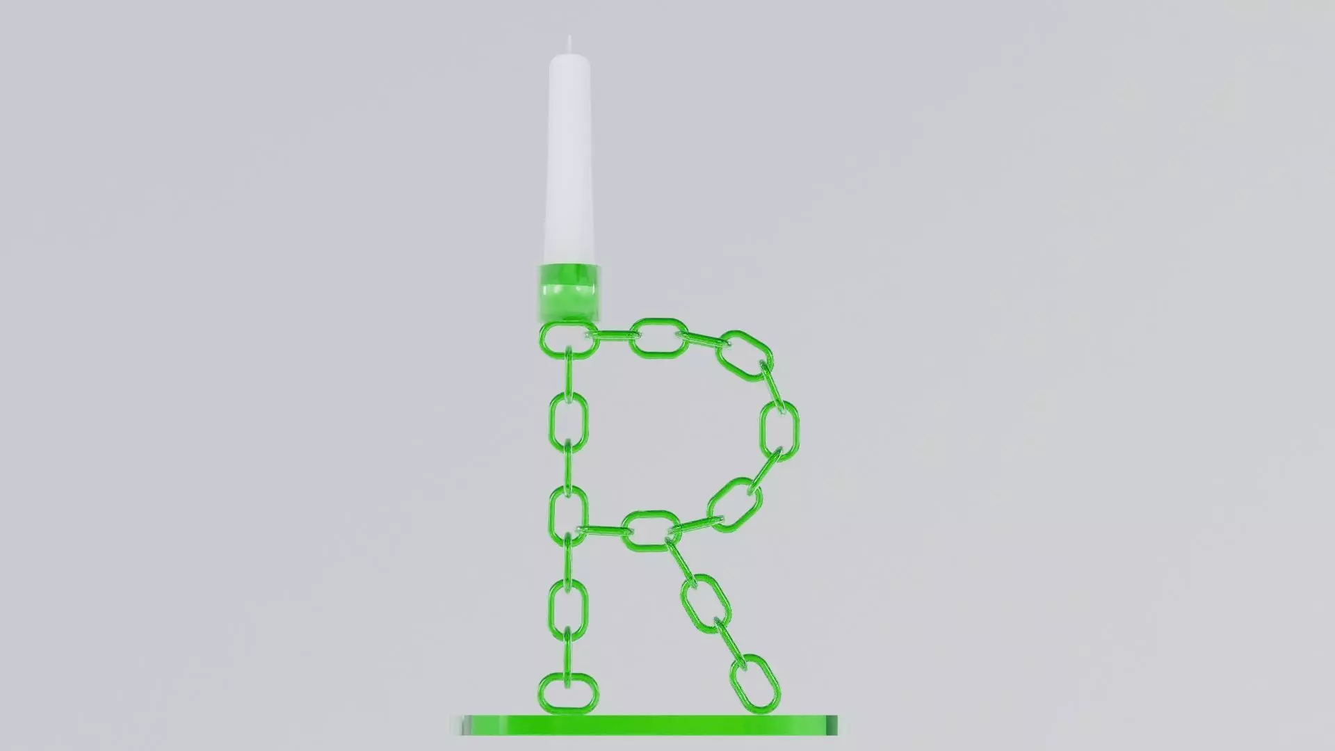 R Green Glass Candleholder 3D Model Unwrapped UV Low-poly 3D model