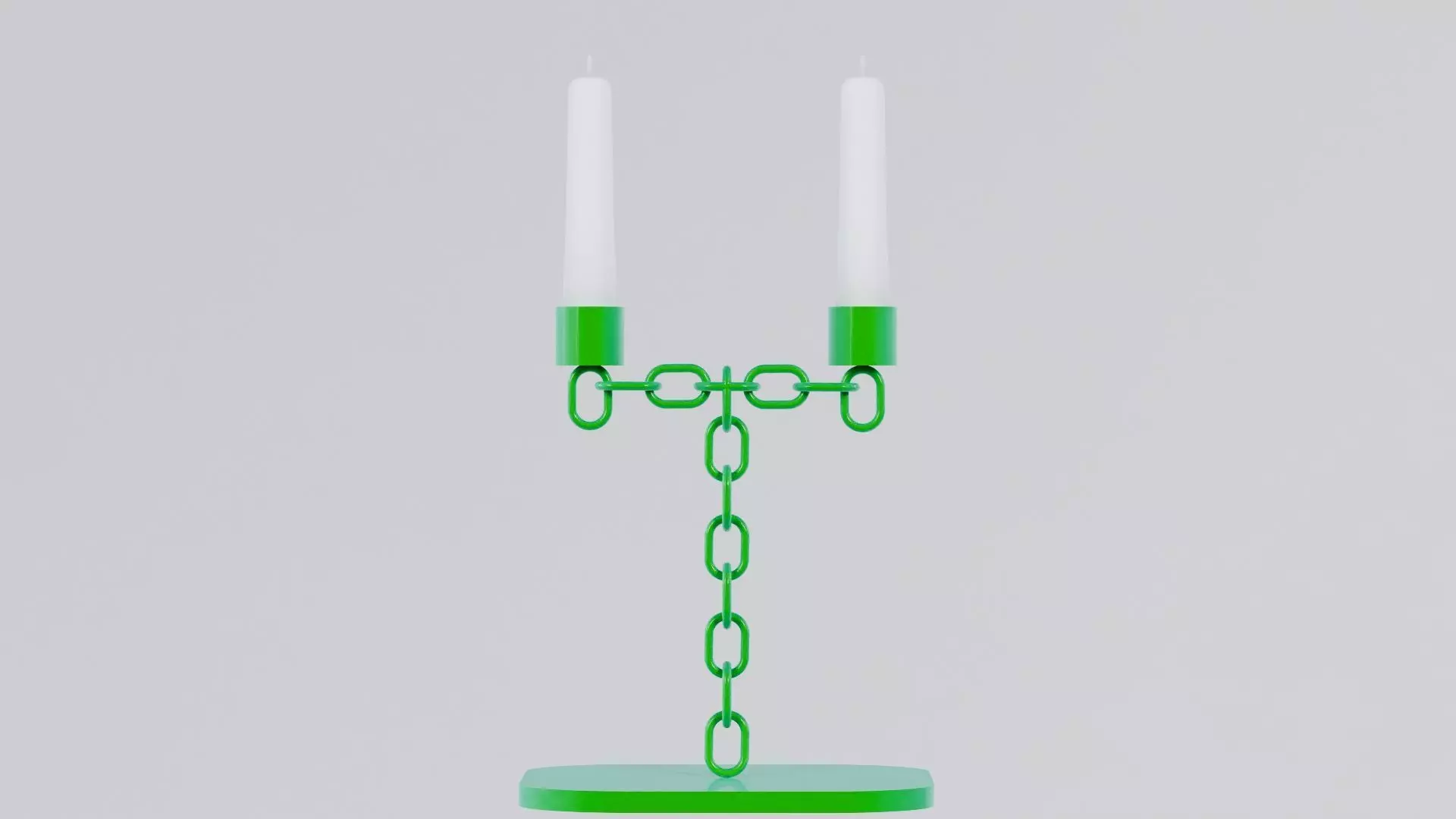 T Green Metal Candleholder 3D Model Unwrapped UV Low-poly 3D model