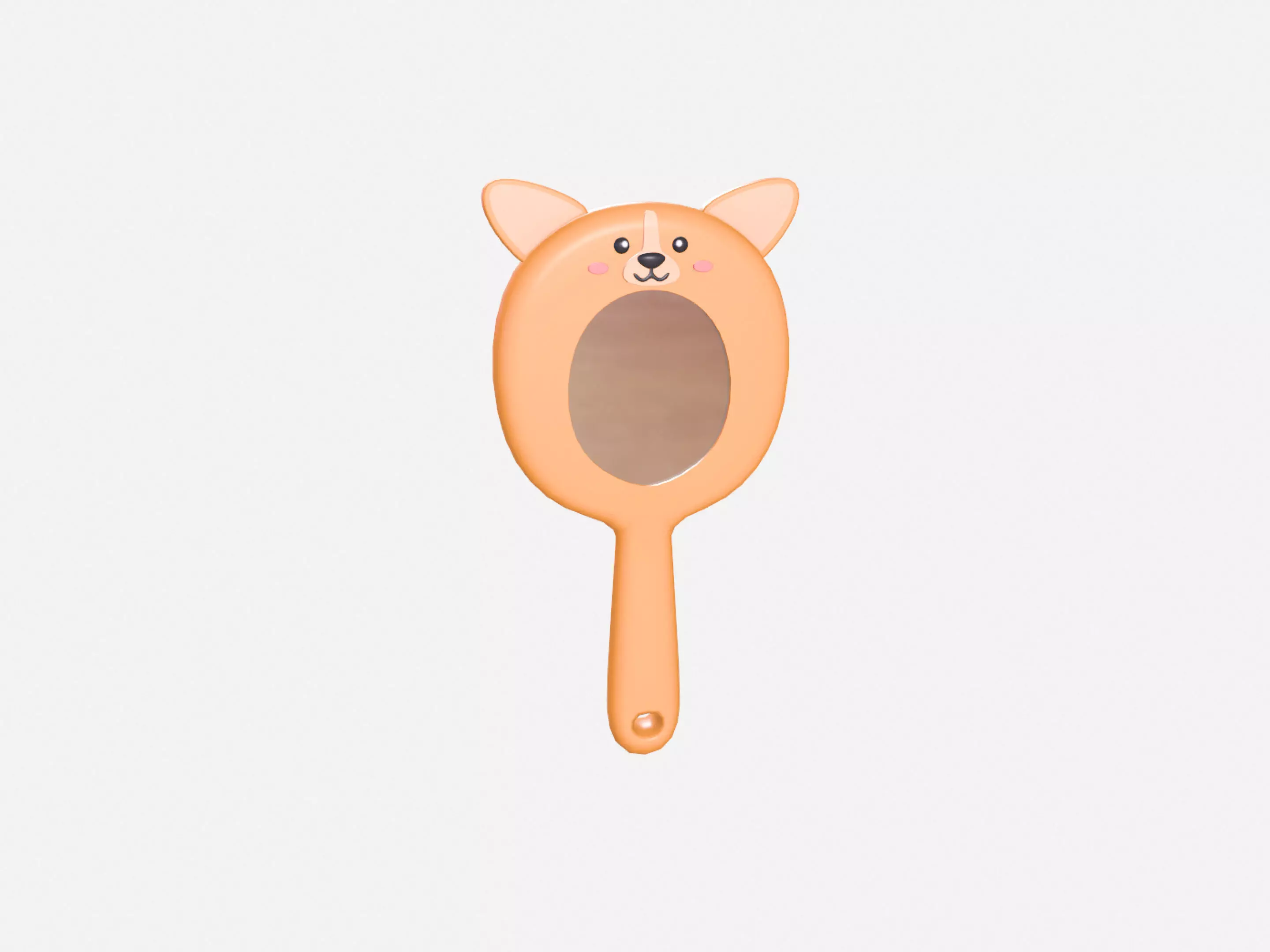 Low-Poly Cartoon Dog Mirror Low-poly 3D model