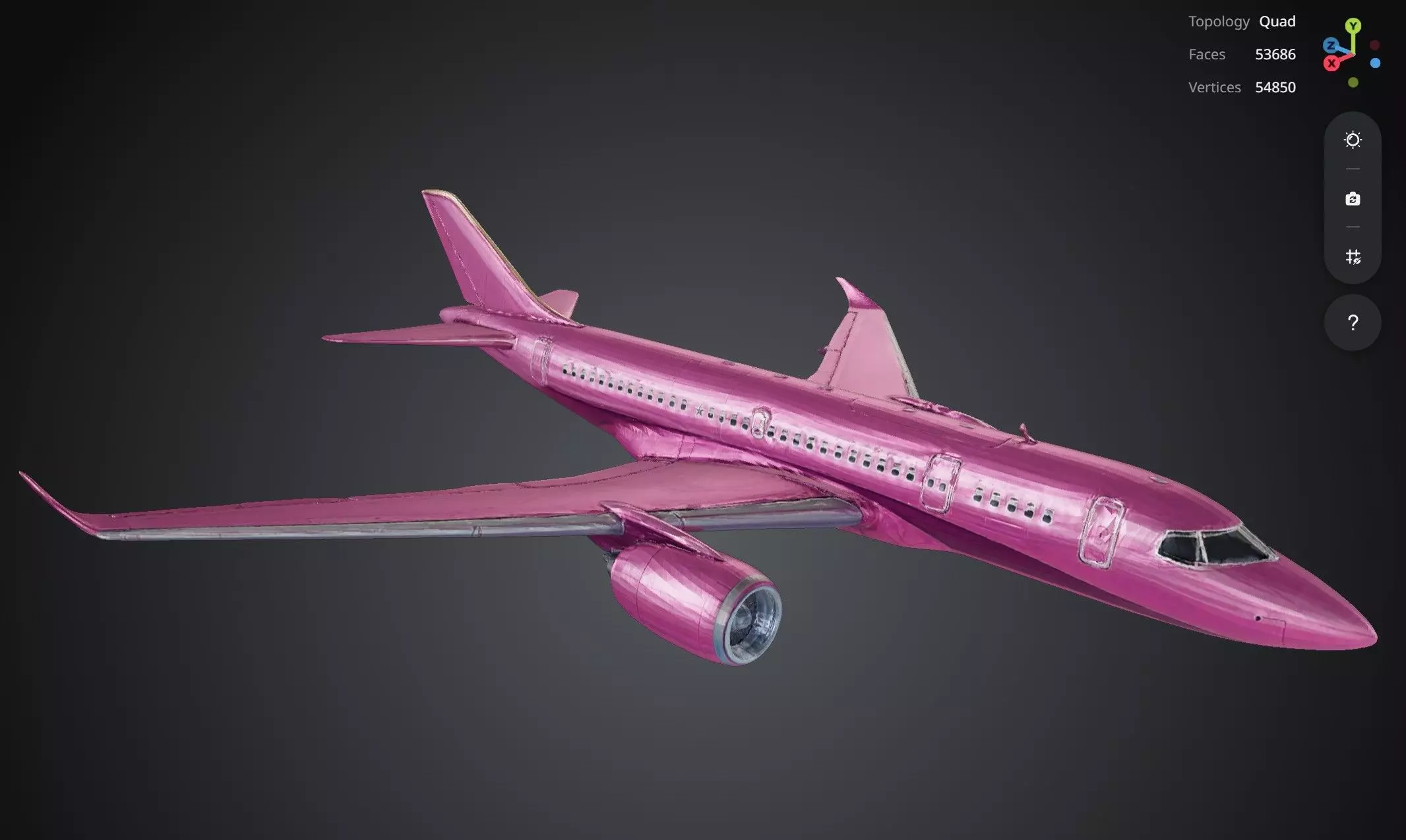 Pink Airplane 2 3D model