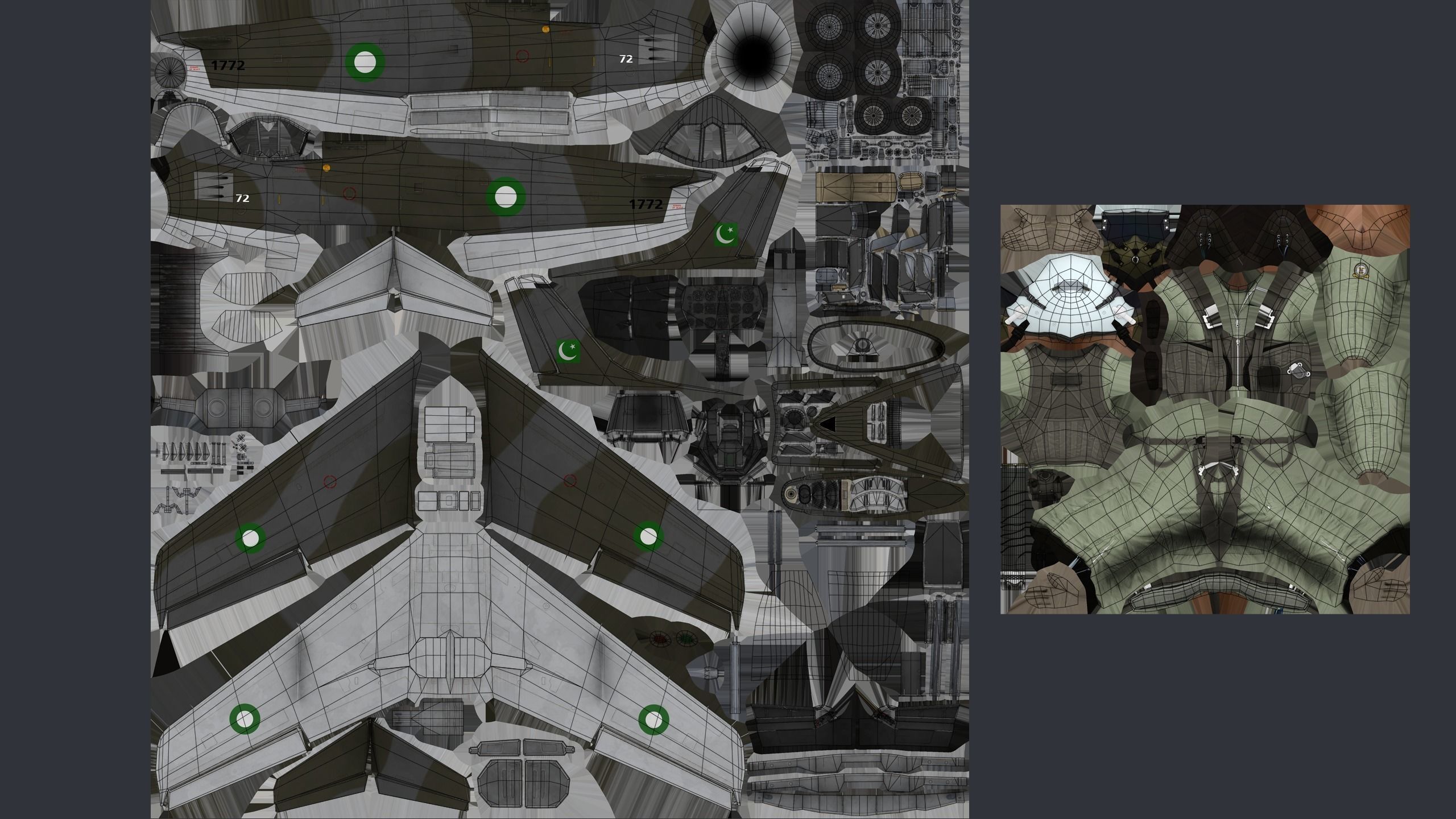 Lowpoly F-86 Sabre Jet Fighter with Pilot Low-poly 3D model_19