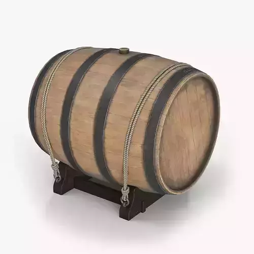 Lowpoly Water Barrel Low-poly 3D model