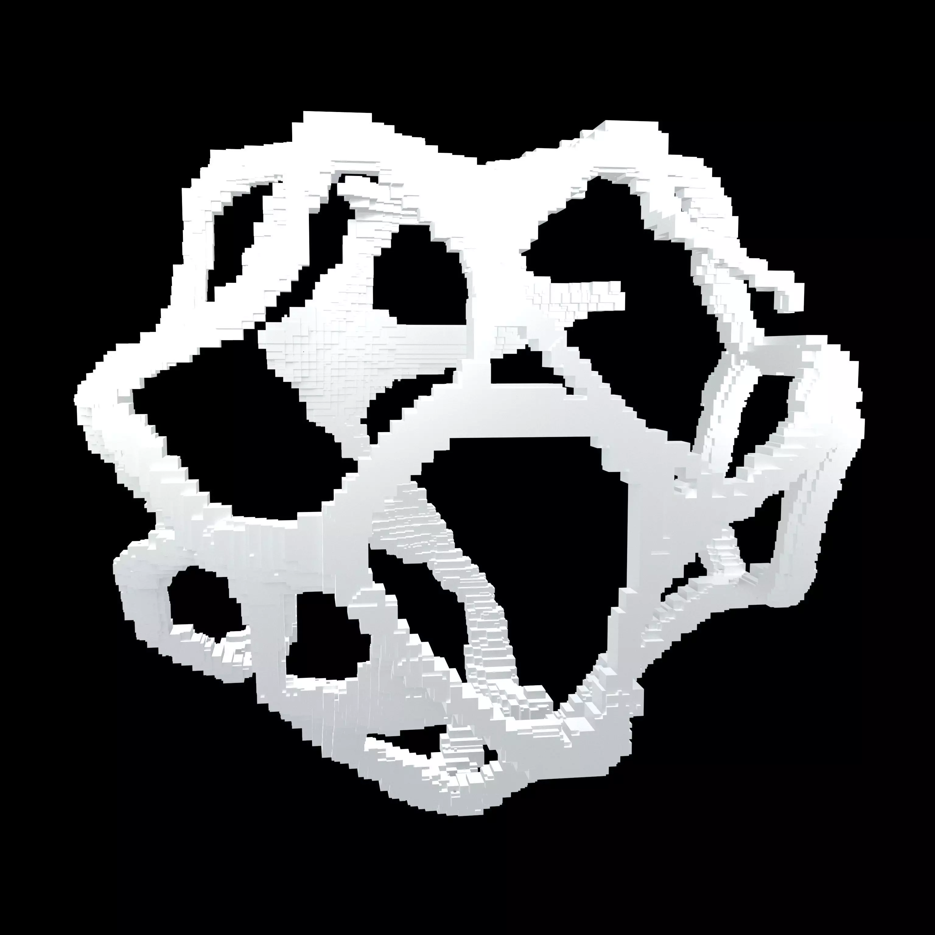 Voxel Style Abstract Shape v1 002 Low-poly 3D model