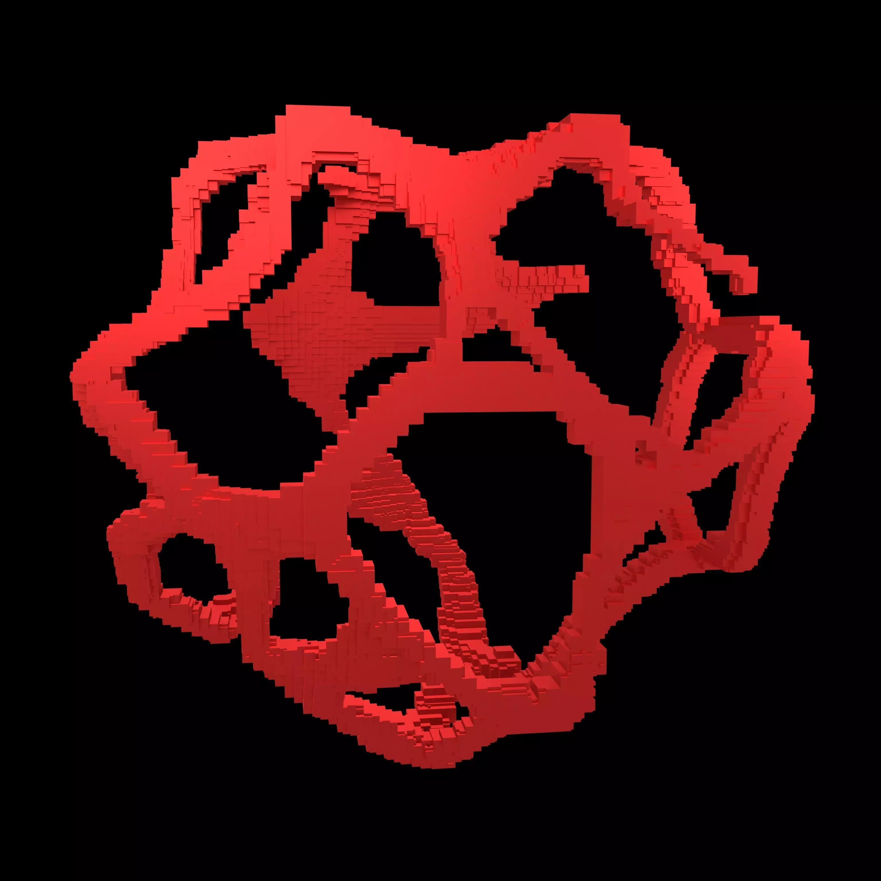 Voxel Style Abstract Shape v1 005 Low-poly 3D model