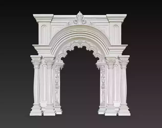 Ornate Classical Palace Archway Architectural 3D Model