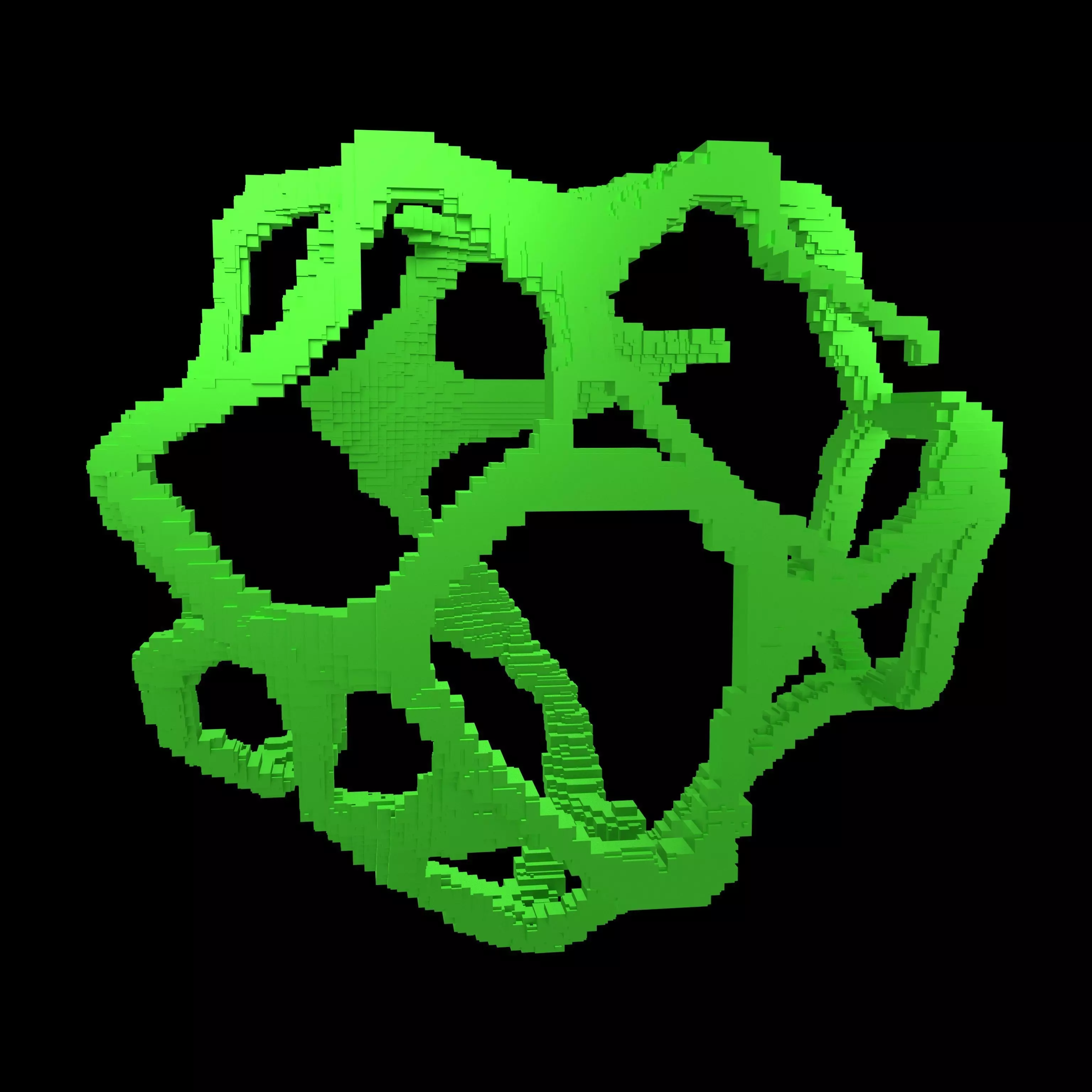Voxel Style Abstract Shape v1 006 Low-poly 3D model