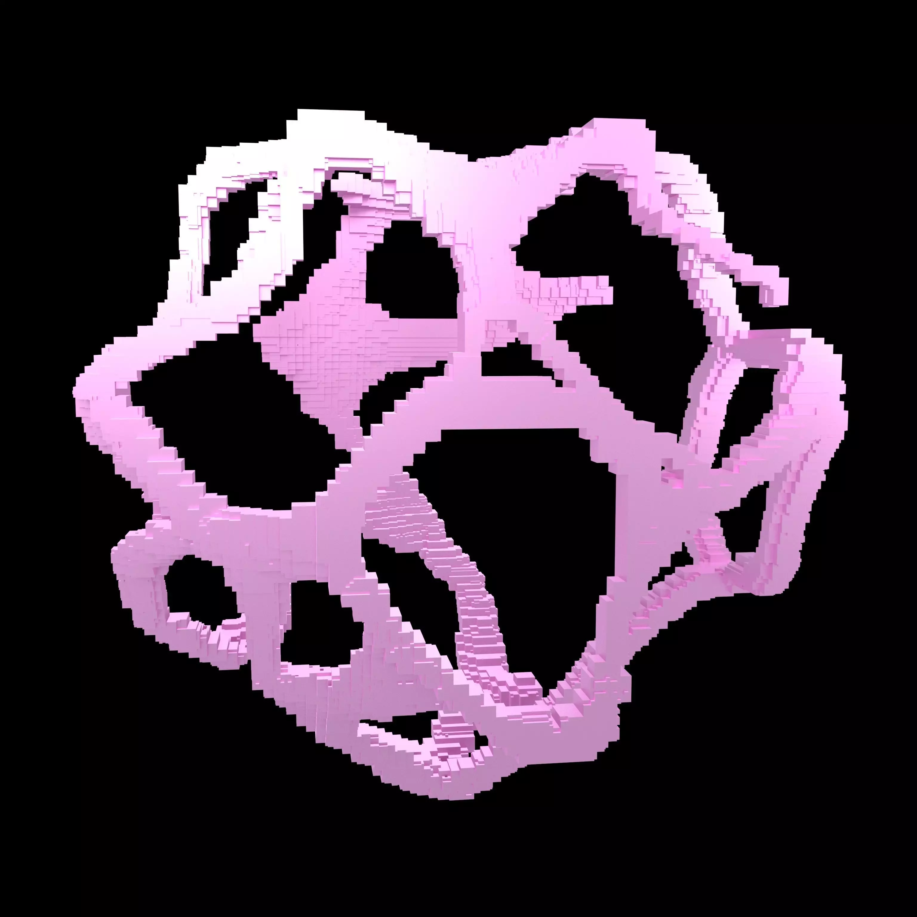 Voxel Style Abstract Shape v1 008 Low-poly 3D model