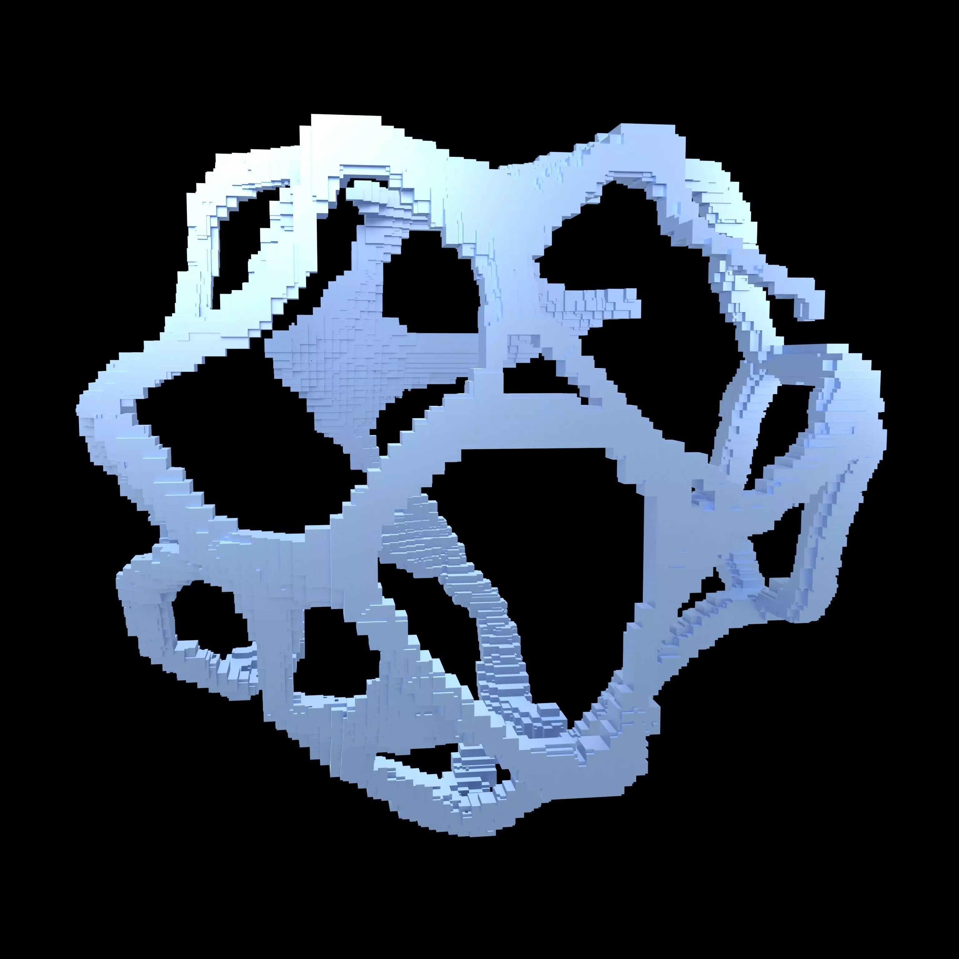 Voxel Style Abstract Shape v1 009 Low-poly 3D model