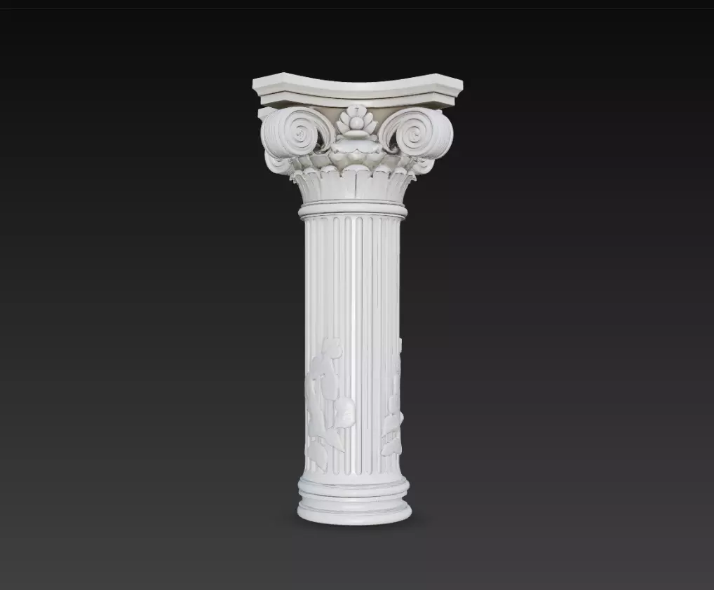 Ionic Classical Relief Column Decorative Sculpture 3D Model 3D print model