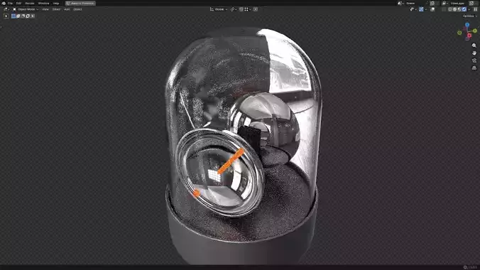 Warning Light PBR 4 Low-poly 3D model 7