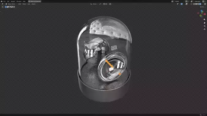 Warning Light PBR 4 Low-poly 3D model 6