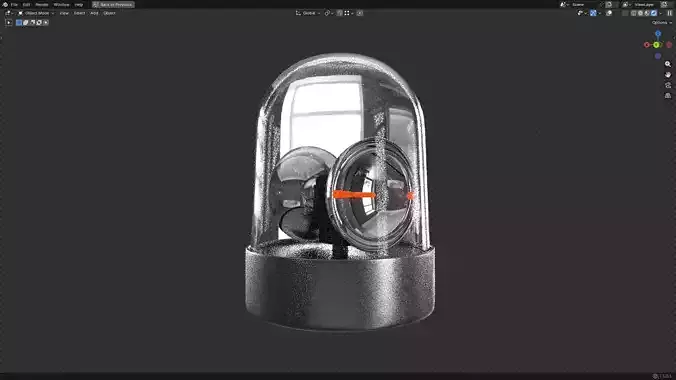Warning Light PBR 4 Low-poly 3D model 5