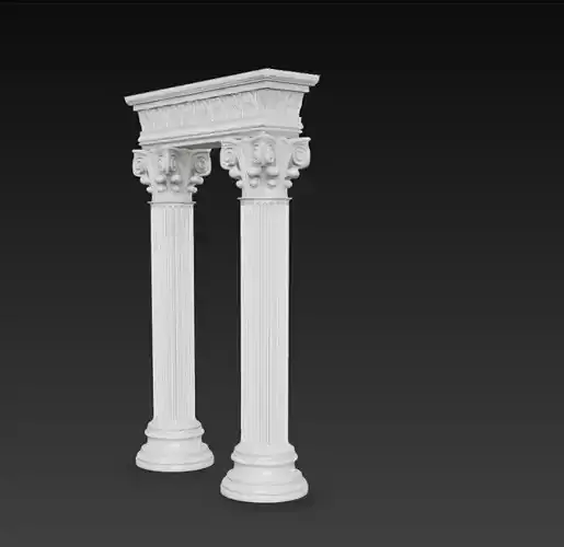 Classical Corinthian Columns Architectural Structure 3D Model