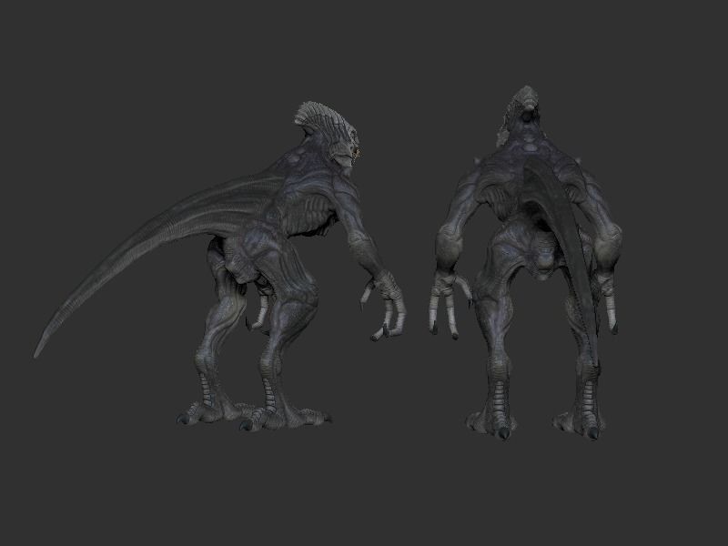 Alien 1 0 7 creature Low-poly 3D model_7