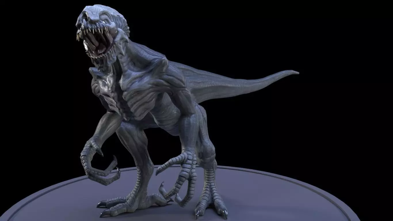Alien 1 0 7 creature Low-poly 3D model_0
