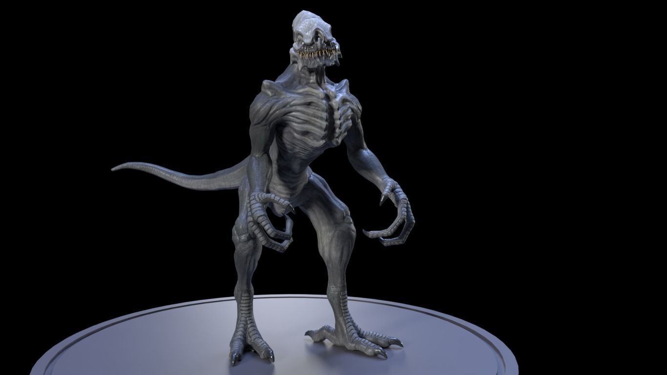 Alien 1 0 7 creature Low-poly 3D model_2